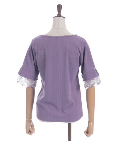 Color Tulle Lace Pullover