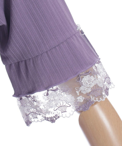 Color Tulle Lace Pullover