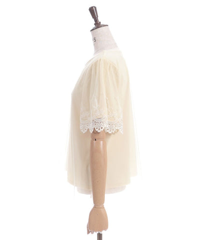 Lace Layered Sleeve Tulle Pullover