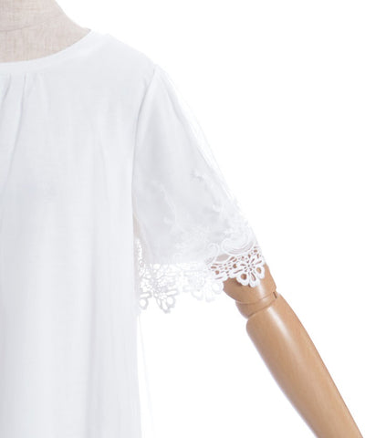 Lace Layered Sleeve Tulle Pullover