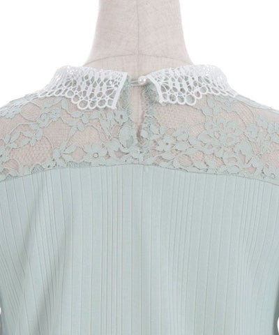 Pearl Lace Collar Yoke Panel Pullover
