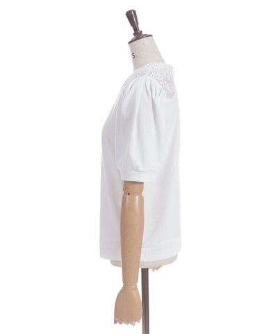 Pearl Lace Collar Yoke Panel Pullover