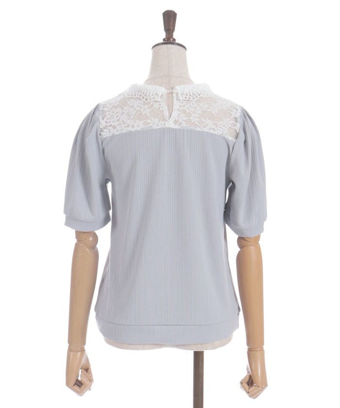 Pearl Lace Collar Yoke Panel Pullover