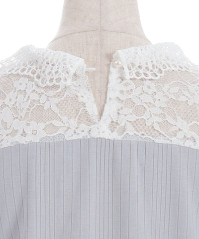 Pearl Lace Collar Yoke Panel Pullover