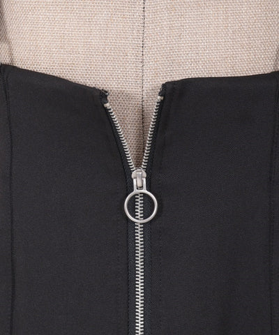 Zipper Design Skirt with Suspenders