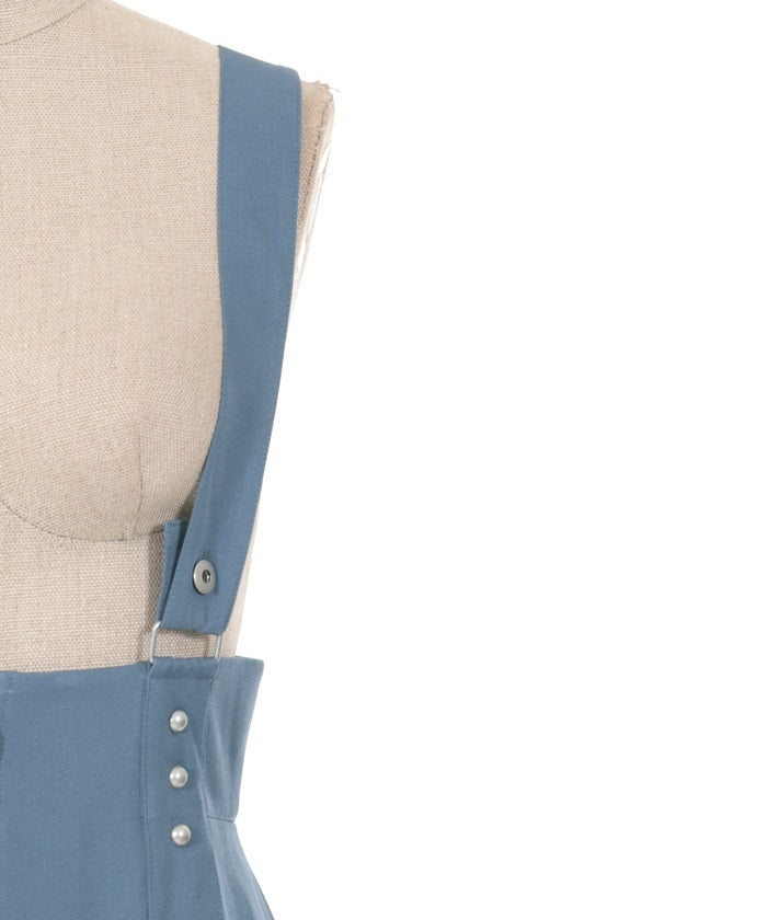 Zipper Design Skirt with Suspenders – axes femme from JAPAN