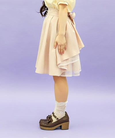 Back Frill Midi Skirt