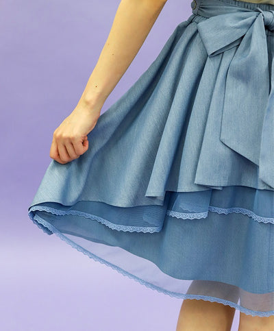 Back Frill Midi Skirt