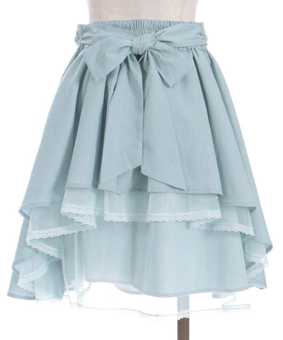 Back Frill Midi Skirt