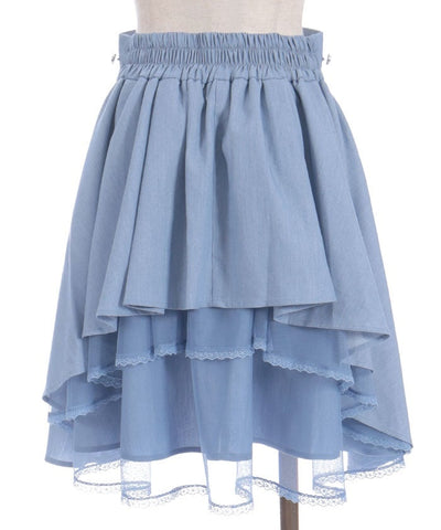 Back Frill Midi Skirt