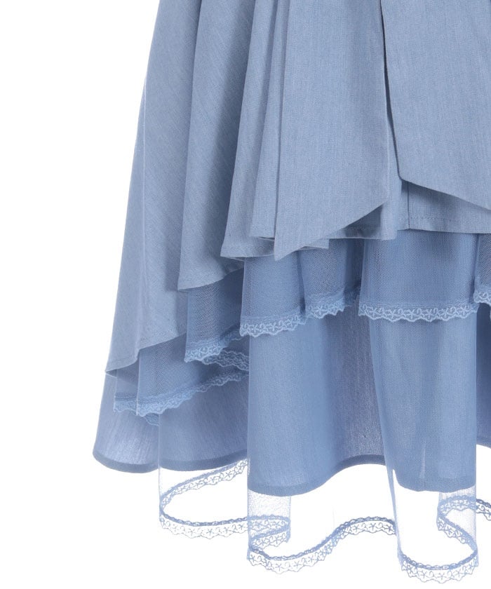 Back Frill Midi Skirt