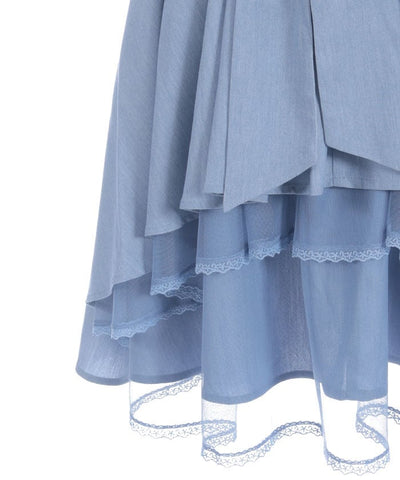 Back Frill Midi Skirt