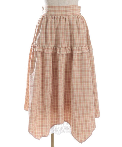 Plaid Irregular Hem Skirt