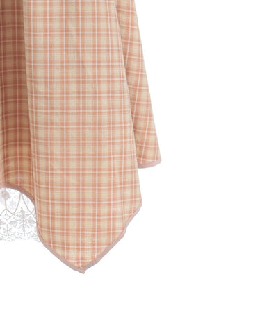 Plaid Irregular Hem Skirt