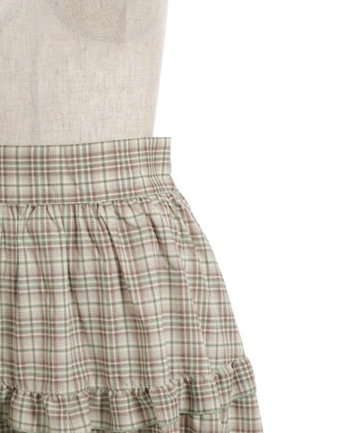 Plaid Irregular Hem Skirt