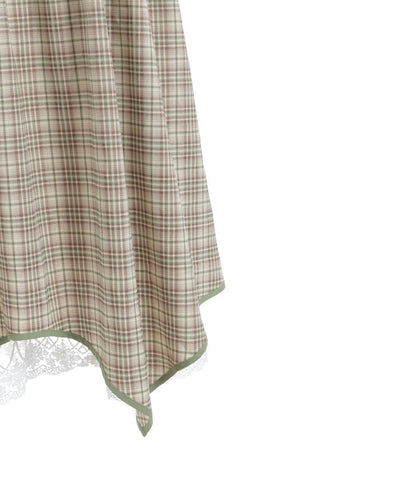 Plaid Irregular Hem Skirt