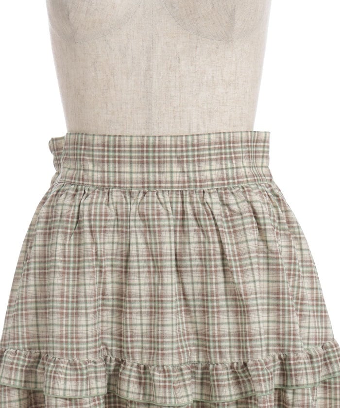Plaid Irregular Hem Skirt