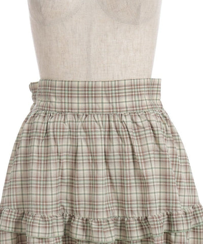Plaid Irregular Hem Skirt