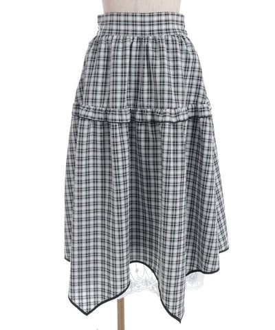 Plaid Irregular Hem Skirt