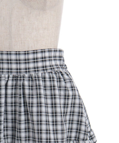 Plaid Irregular Hem Skirt