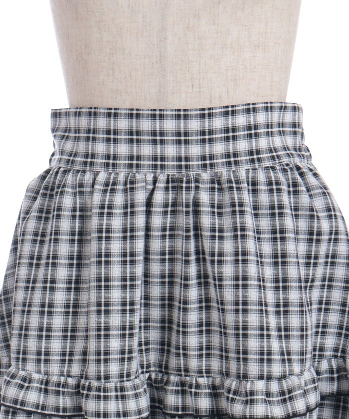 Plaid Irregular Hem Skirt