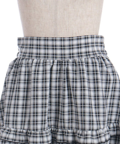 Plaid Irregular Hem Skirt
