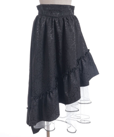 Jacquard Asymmetric Frill Skirt