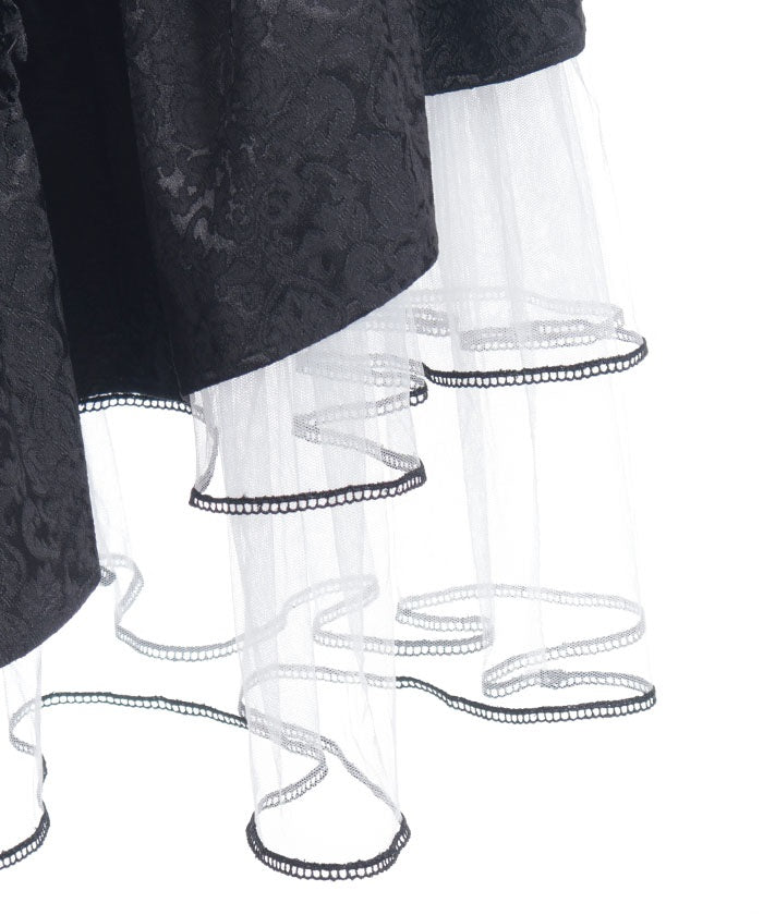 Jacquard Asymmetric Frill Skirt