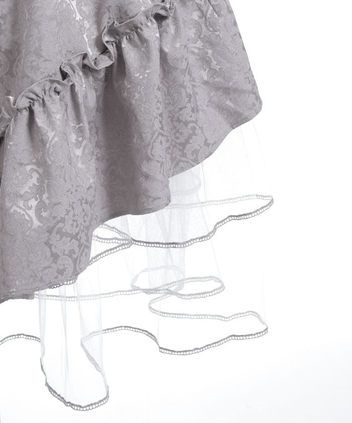 Jacquard Asymmetric Frill Skirt