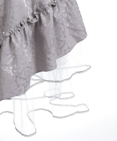 Jacquard Asymmetric Frill Skirt
