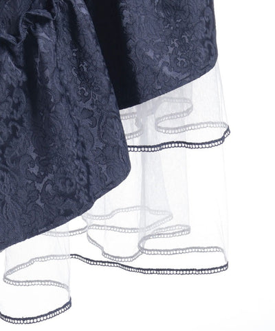 Jacquard Asymmetric Frill Skirt