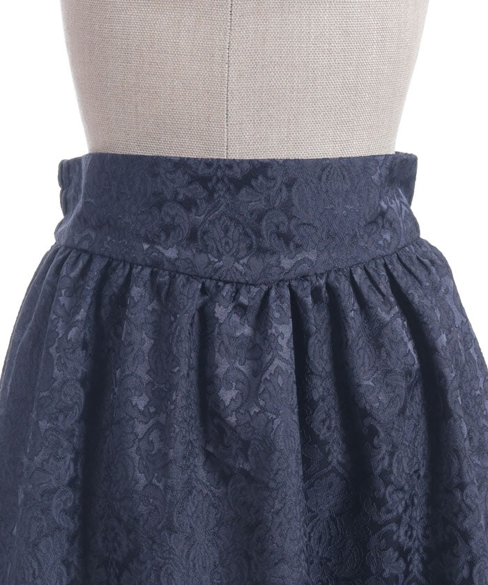 Jacquard Asymmetric Frill Skirt