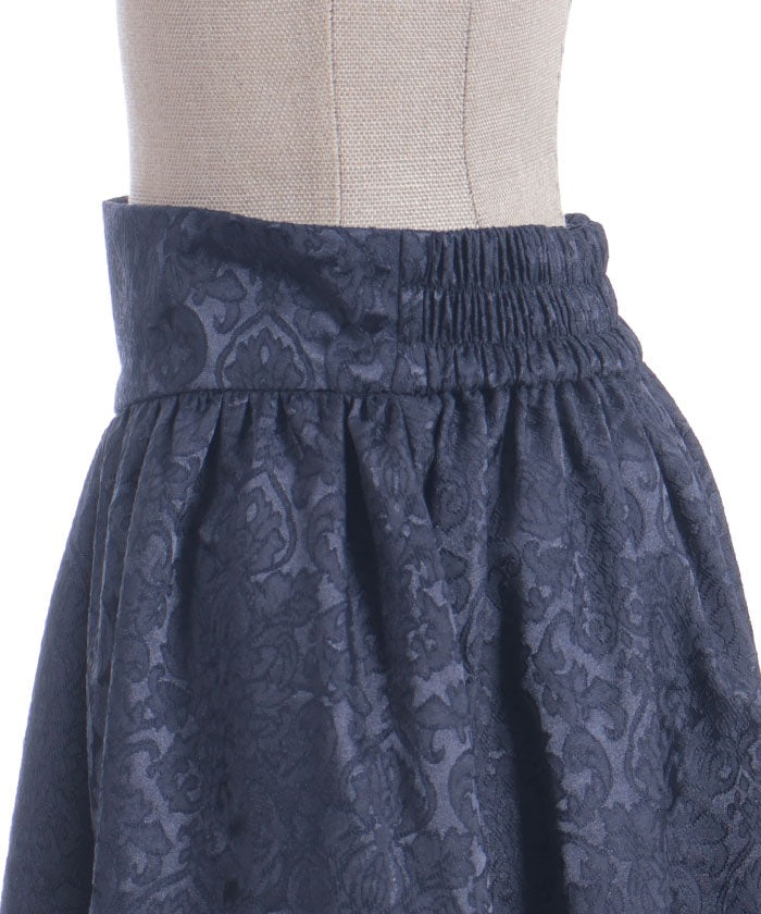 Jacquard Asymmetric Frill Skirt