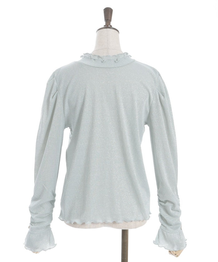 2-Way Lamé Rib Pullover