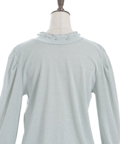 2-Way Lamé Rib Pullover