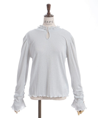 2-Way Lamé Rib Pullover