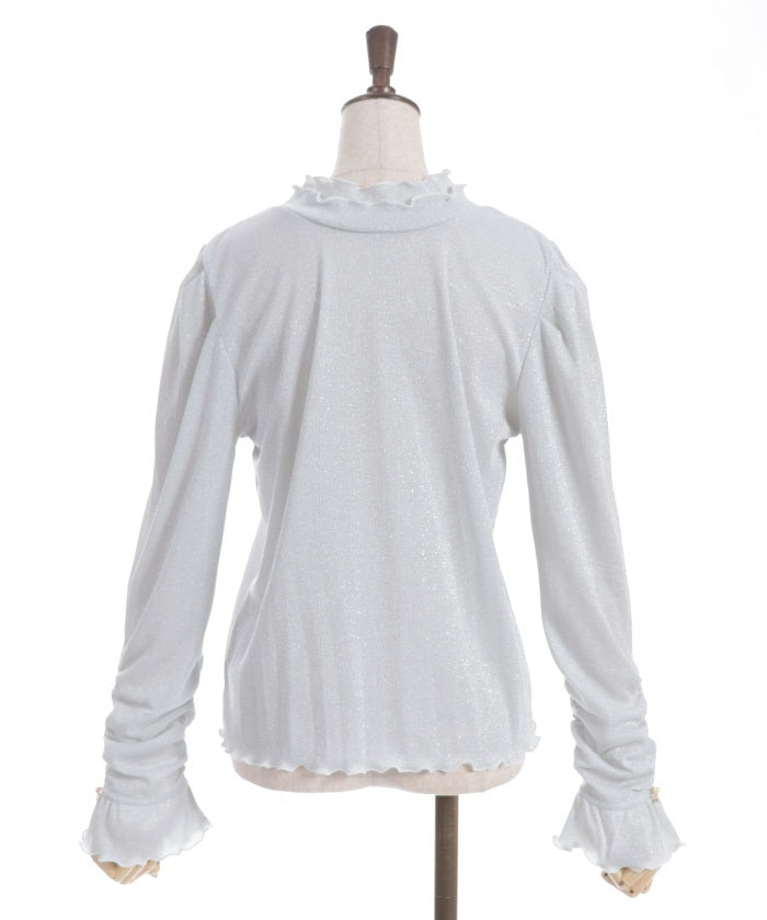 2-Way Lamé Rib Pullover