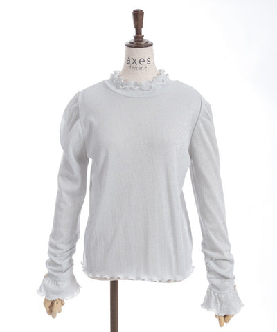 2-Way Lamé Rib Pullover