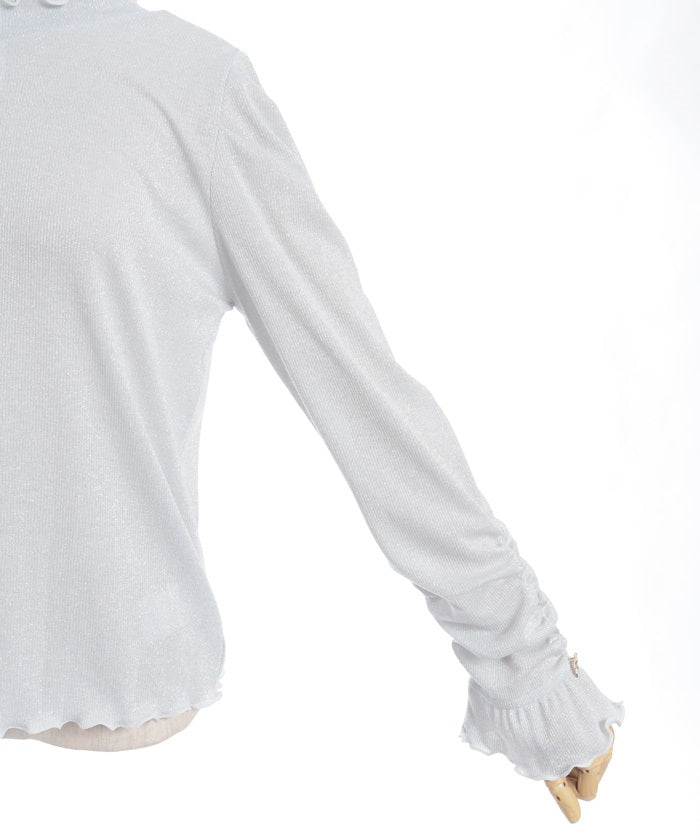 2-Way Lamé Rib Pullover