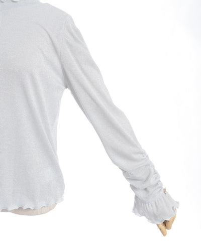 2-Way Lamé Rib Pullover