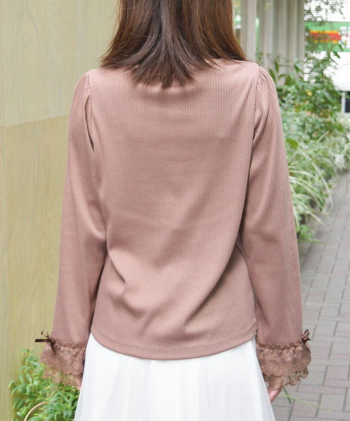 Square Neck Pullover with Ribbon
