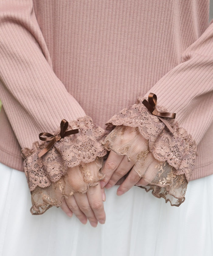 Square Neck Pullover with Ribbon