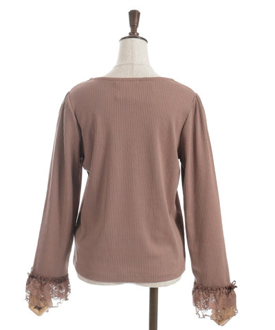 Square Neck Pullover with Ribbon