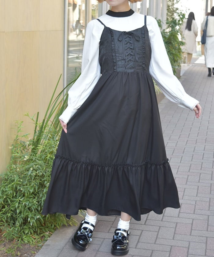 Jacquard Panel Camisole Dress – axes femme from JAPAN