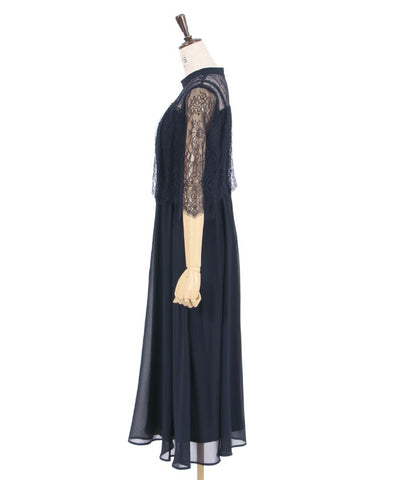 Lace Panel Long Dress