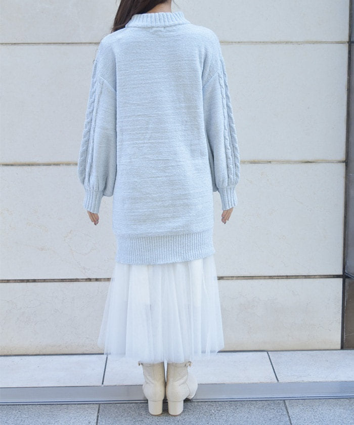 Lamé Blend Chenille Yarn Tunic