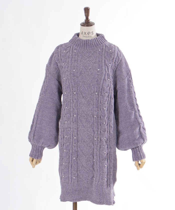 Lamé Blend Chenille Yarn Tunic