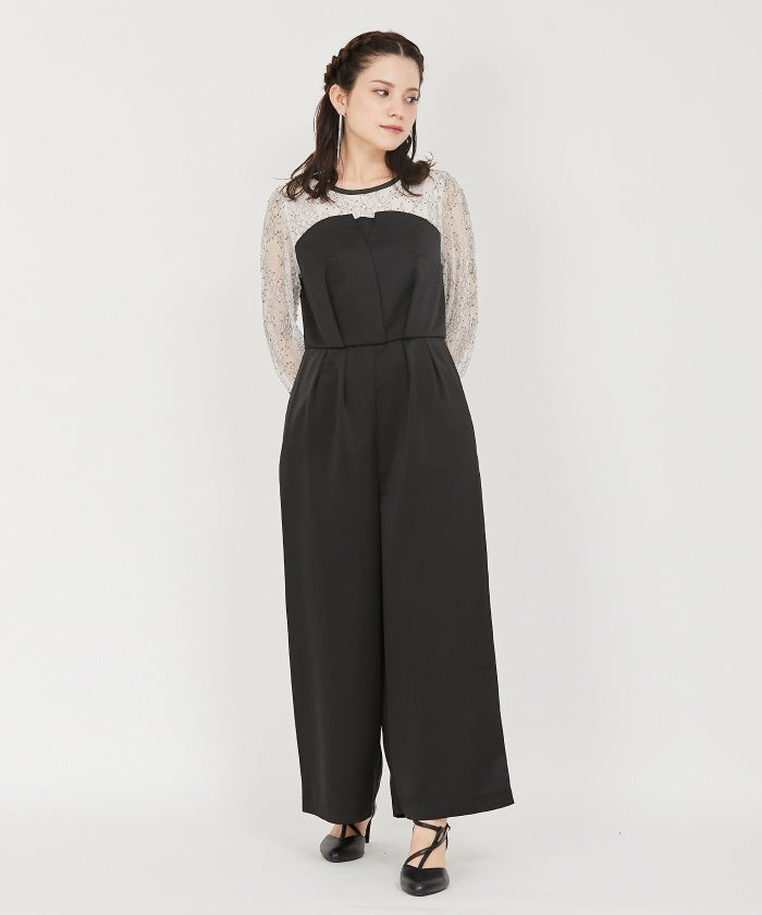 Lace Panel Rompers – axes femme from JAPAN