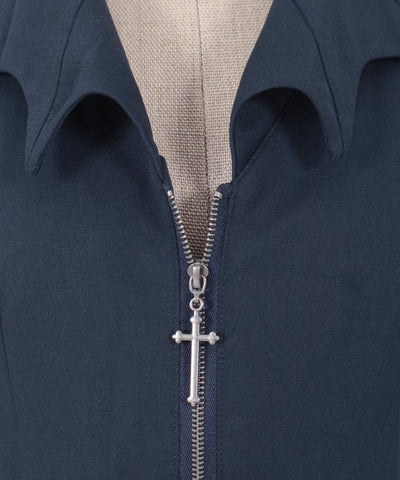 Bat Collar Irregular Hem Jacket