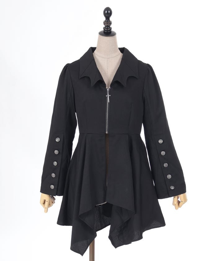 Bat Collar Irregular Hem Jacket – axes femme from JAPAN